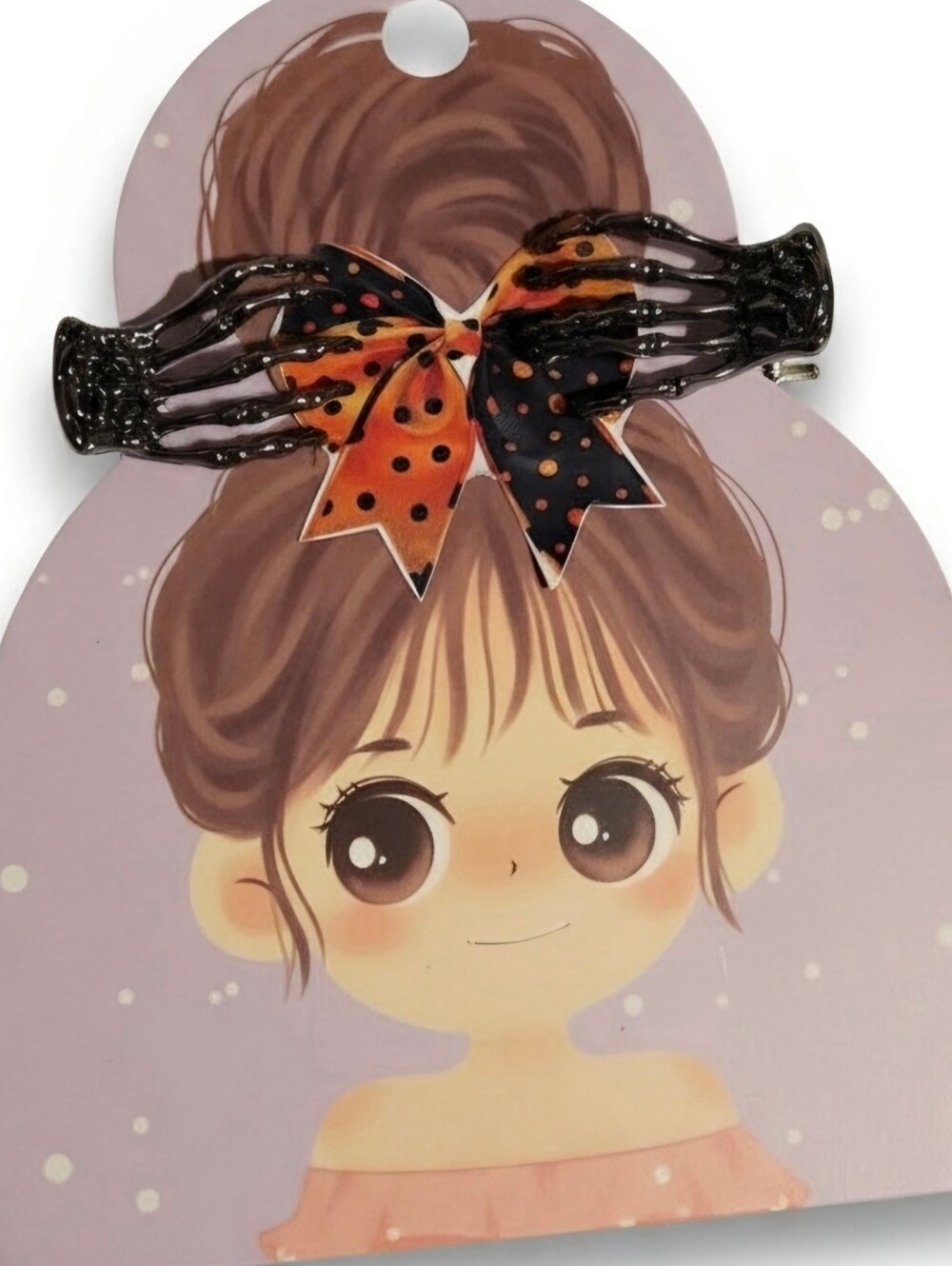 Black Skeleton Bow Hair Clip -  Accessory